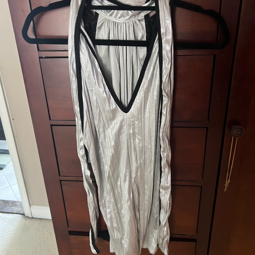 Silver Metallic Halter Dress/Tunic by Salvage